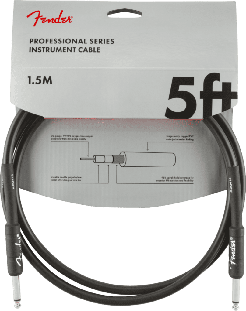 Professional Series Instrument Cable, Straight/Straight, 5′, Black