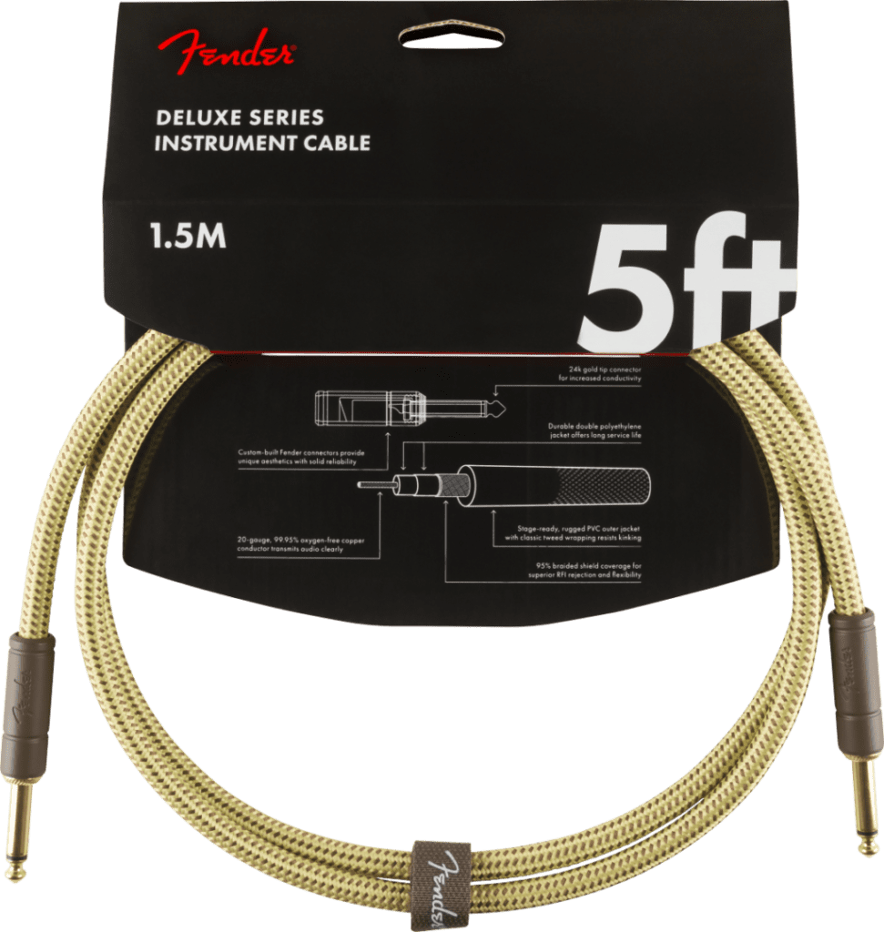 Deluxe Series Instruments Cable, Straight/Straight, 5′, Tweed