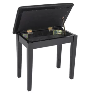 Kinsman Piano Bench With Storage in Black