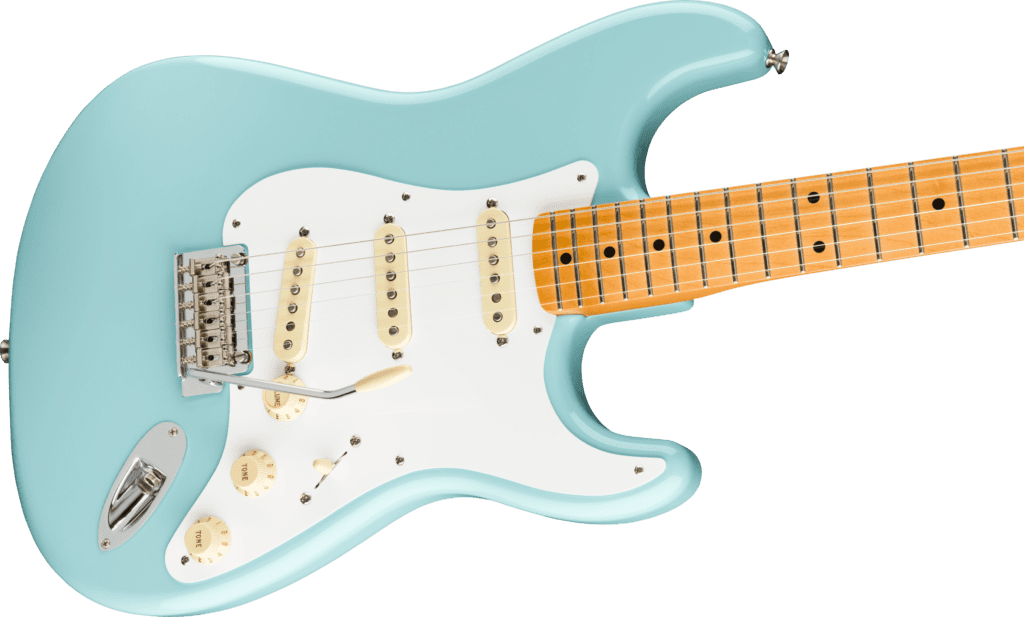 Body and tremolo of 6-string Fender Vintera 50's Stratocaster Modified