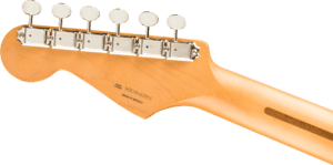 Rear of headstock of 6-string Fender Vintera 50's Stratocaster Modified