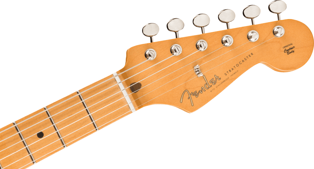 Headstock of 6-string Fender Vintera 50's Stratocaster Modified