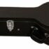 TGI Tenor Banjo Hardcase. Wooden Hard Shell with Black Leatherette Outer Cover and Gold Accented Stitching