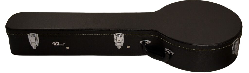 TGI 5 String Banjo Hardcase - Woodshell in closed position