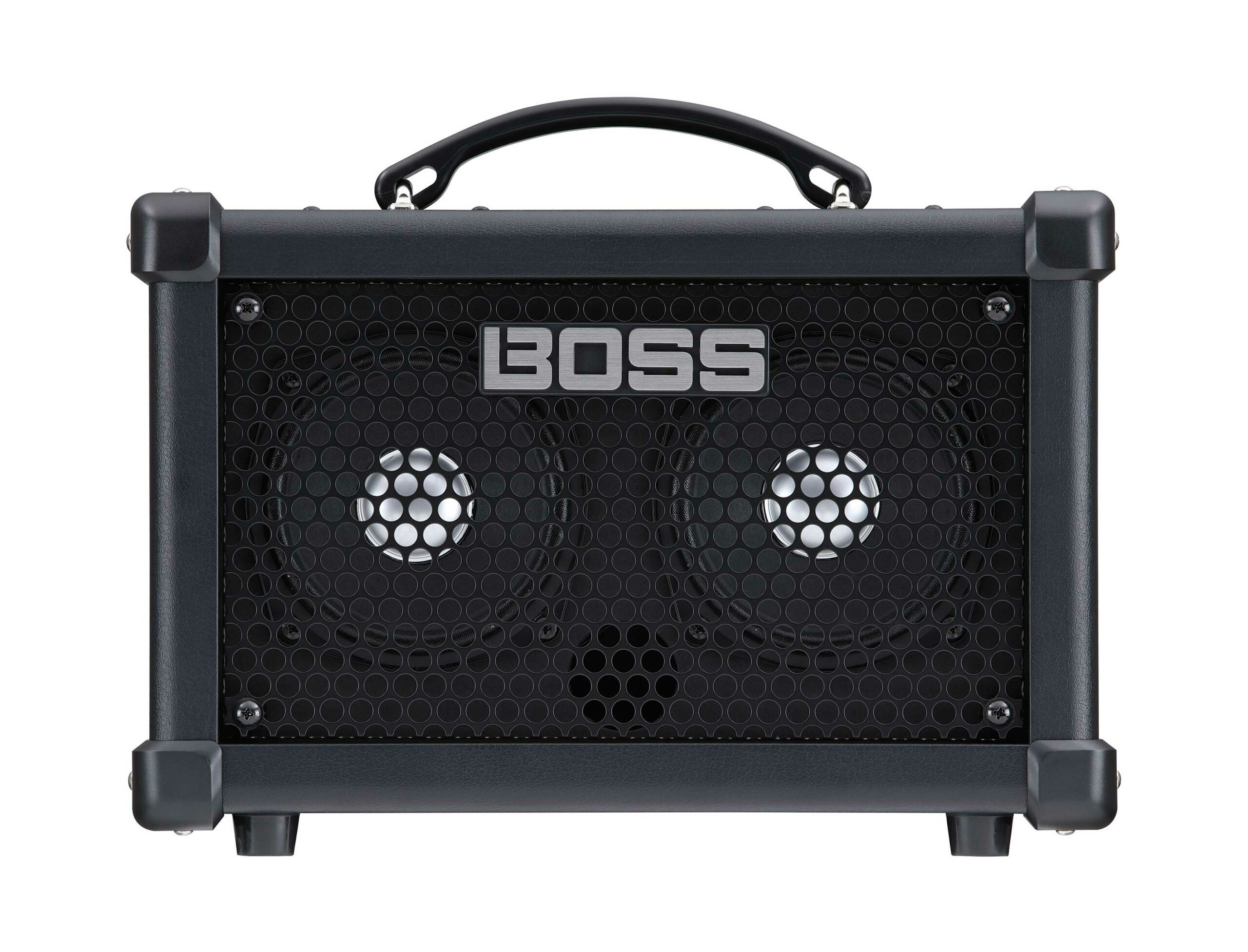Front of black Boss Dual Cube Bass LX Bass Amplifier