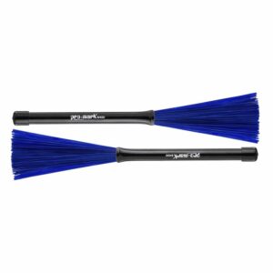 2x blue Promark B400 Retractable Nylon Brushes for drums