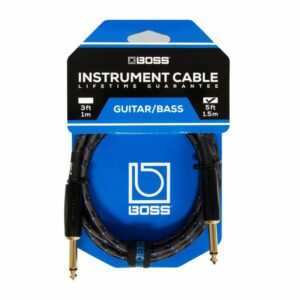 Black Boss 5ft / 1.5m Instrument Cable, Straight/Straight 1/4" Jack