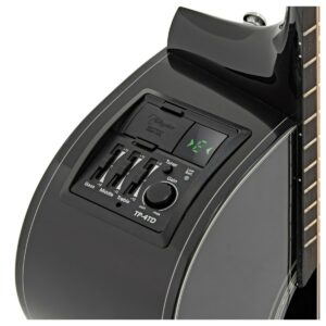 Close-up of TP-4TD guitar preamp for Takamine GN30CE NEX Electro Acoustic Guitar in Black
