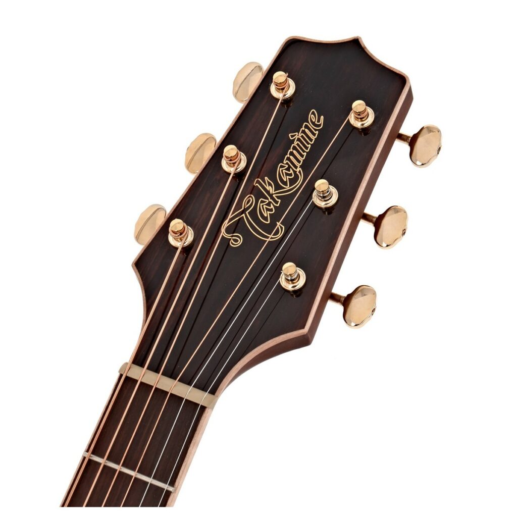 Headstock of 6-string Takamine GN90CE-MD Electro Acoustic Guitar in Natural