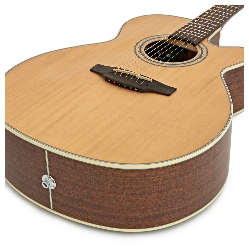 Soundhole of 6-string Takamine GN20CE-NS Electro Acoustic Guitar in Natural