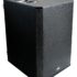 Front of Peavey RBN 215 Powered Subwoofer. RBN subwoofers feature two XLR-1/4″ combination inputs, a 3.5 mm input, and a mic/line level selection. Each input features digital infrasonic high-pass filters, a 9-band graphic EQ and delay.