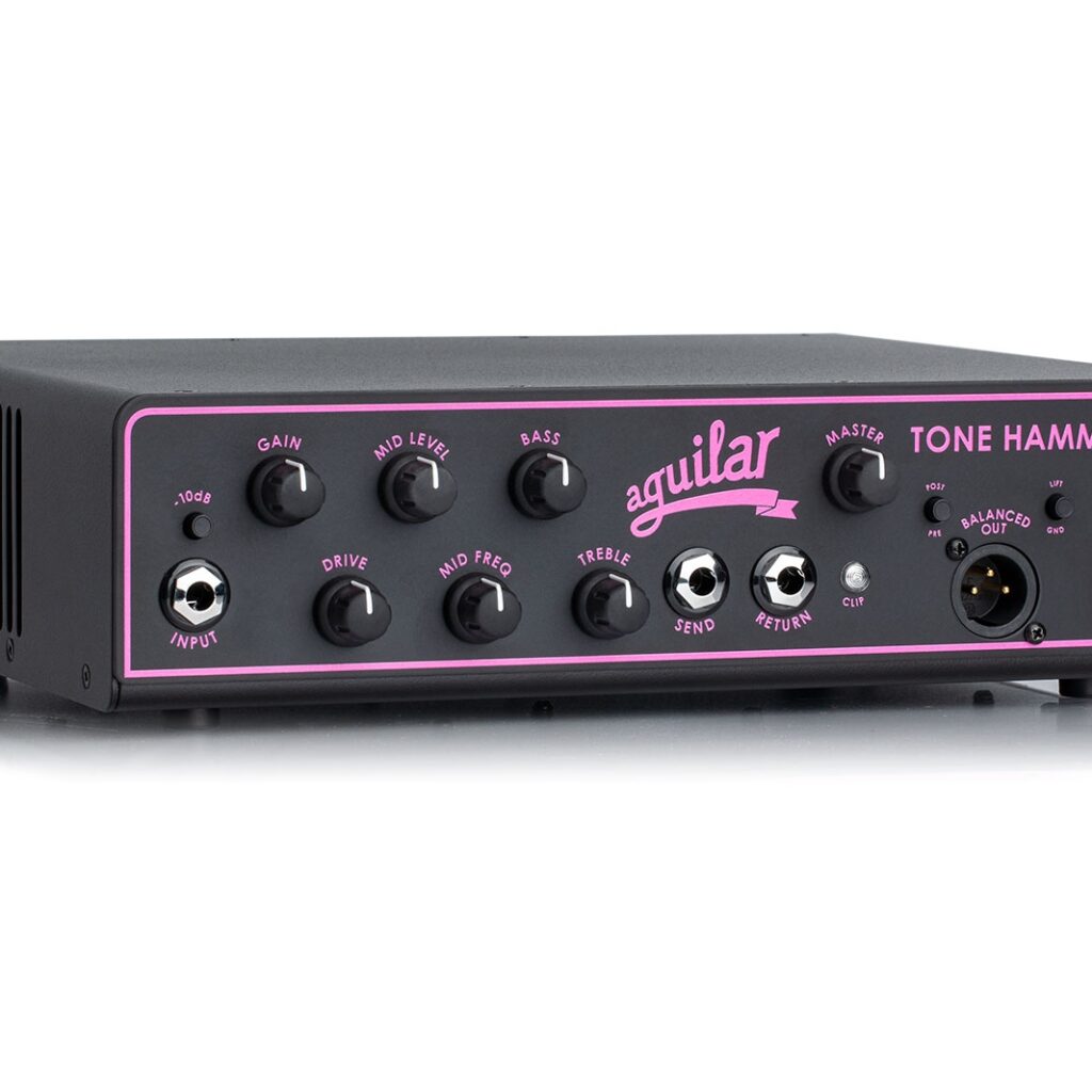 Aguilar Amplifier Tone Hammer 500 Breast Cancer Awareness Ltd. Edition bass head in black with pink detail