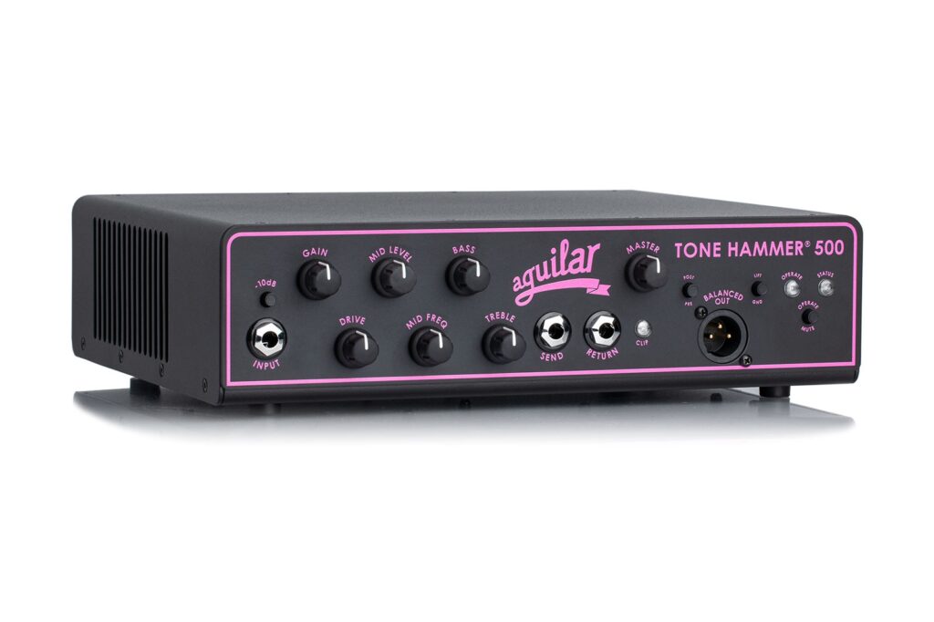 Aguilar Amplifier Tone Hammer 500 Breast Cancer Awareness Ltd. Edition bass head in black with pink detail