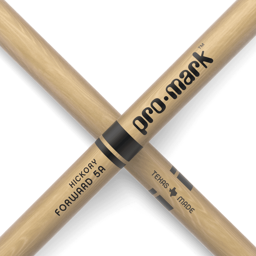 2x ProMark Forward 5A Hickory Nylon Tip Drum Sticks