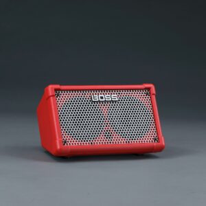 Boss Cube Street II Battery Powered Stereo Amplifier, Portable Amp in Red with silver grill