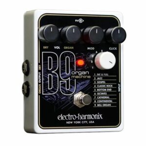 EHX B9 Organ Machine guitar pedal with 5 knobs for sound, dry, organ, mod and click control