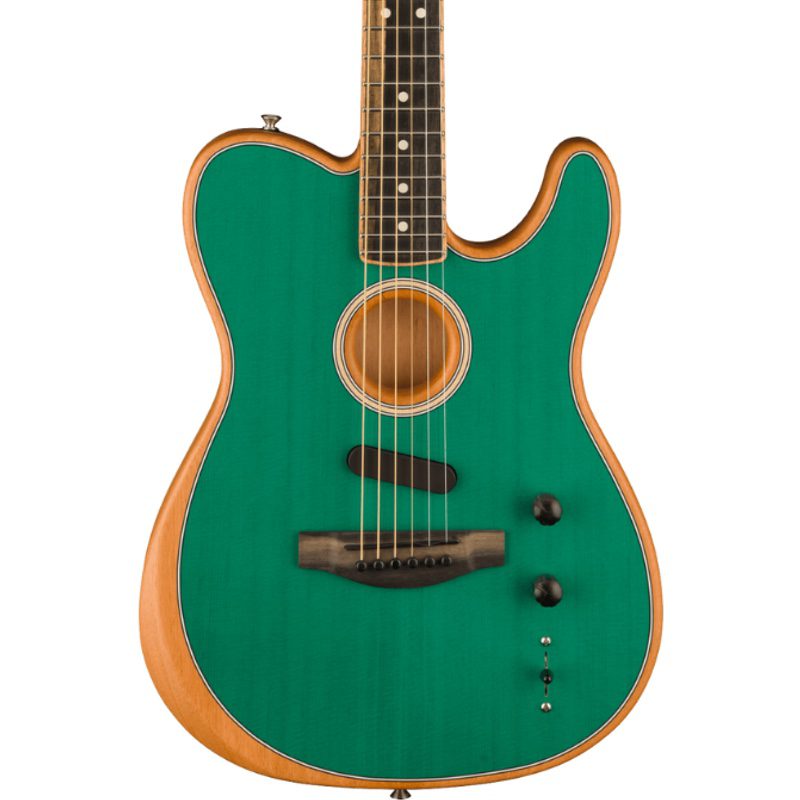 Fender American Tele Aqua Teal body and soundhole on 6-string guitar