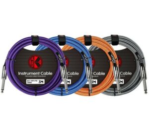 KIRLIN IWCC-201PN 20 AWG Instrument Cable 4 x 3m coils in purple, blue, orange, and black