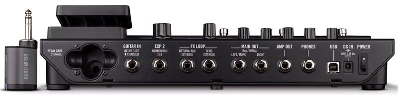 Line 6 Pod Go Wireless Multi FX Processor Pedal , rear view of connections for cables