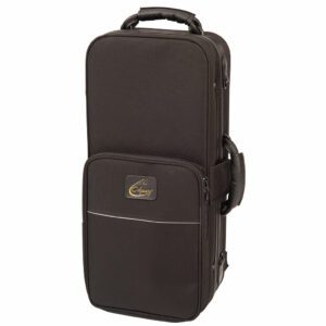 Front of black carry case for Odyssey Premiere 'Eb' Alto Saxophone Outfit