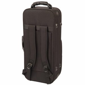 Black carry case for Odyssey Premiere 'Eb' Alto Saxophone Outfit with handle and shoulder straps