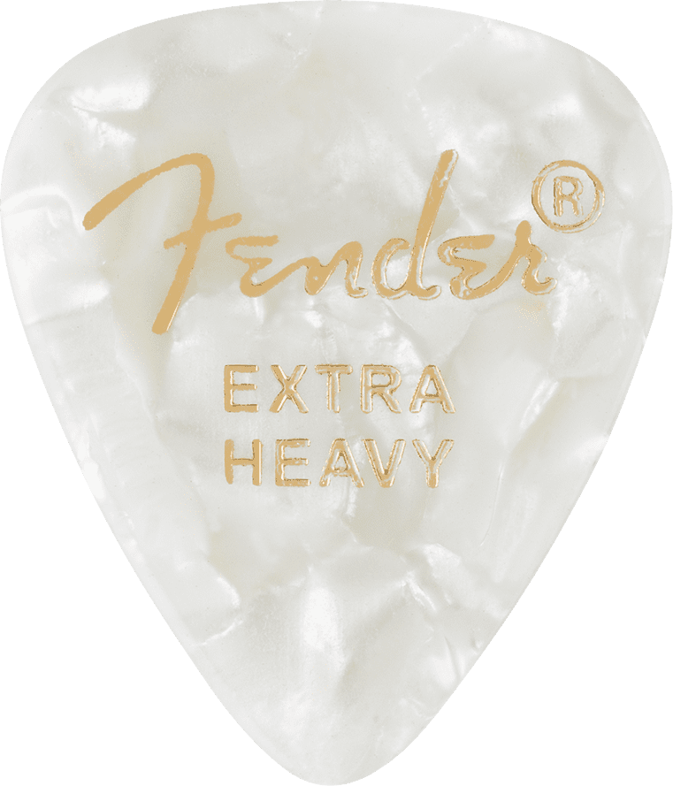Fender Premium Celluloid Extra Heavy Picks 351 Shape 12 pack in White