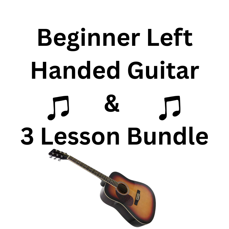 Beginner Left Handed Guitar & 3 Lesson Bundle