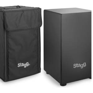 Stagg CAJ-40M Medium Size Cajon with Bag - Black, CAJ-40M BK